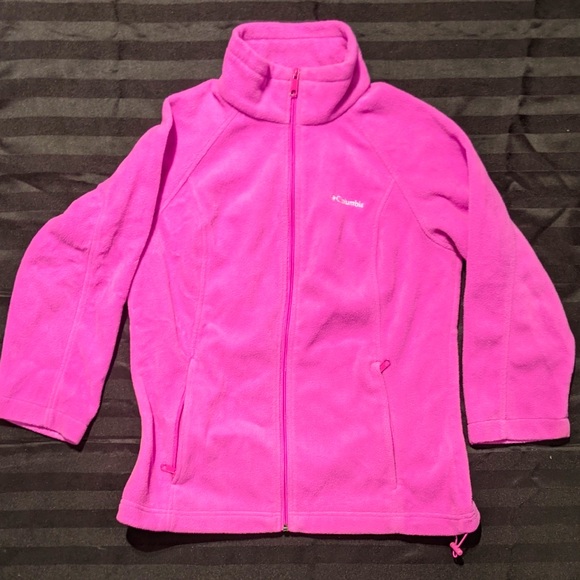 Columbia Pink Full Zip Fleece Sweater - Sz L - Picture 10 of 16